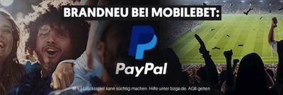 Bei Mobilebet ist es ab jetzt möglich mit Paypal einzuzahlen
