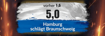 Quote 5.00 auf HSV besiegt Braunschweig - Angebot von Bildbet