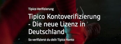 Tipico Hilfeseite zum Thema Verifizierung