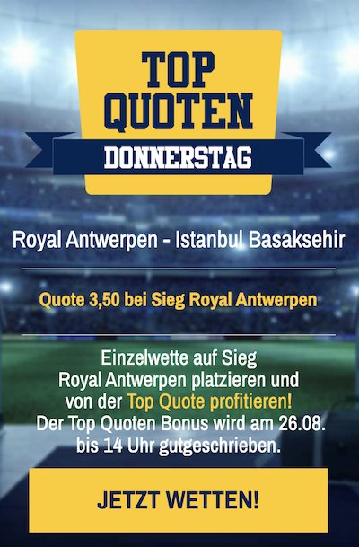 Admiralbet hat für das Spiel zwischen Antwerpen und Basaksehir.