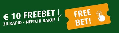 Tipp3: Auf Rapid-Baku wetten und Freeebet kassieren