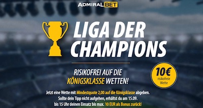 Risikofreie CL-Wette bei ADMIRALBET