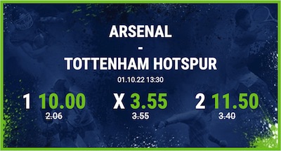 bet at home erhöhte arsenal tottenham quote
