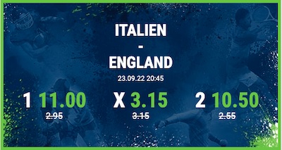 Nutze erhöhte Bet at Home Quoten zu Italien vs. England