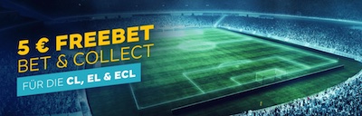 5€ Freebet Bet & Collect bei Merkur Sports zu CL, EL, ECL