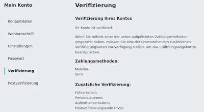 Kontoansicht eines verifizierten Bet365 Kontos