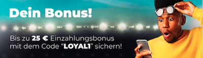 100% bis 25€ warten bei Happybet