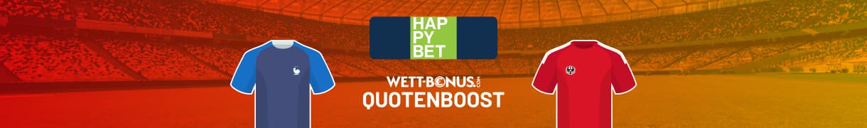 Happybet lockt mit aufgewerteten Quoten zu Frankreich - Österreich