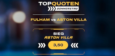 Quote 3.50 auf Sieg Aston Villa beim Admiralbet Top-Quoten Donnerstag