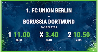 Nutze erhöhte Bet at Home Quoten zu Union Berlin - Dortmund