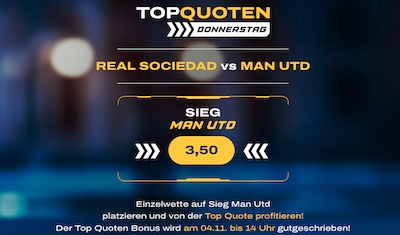 Quote 3.50 auf United beim Admiralbet Top-Quoten Donnerstag