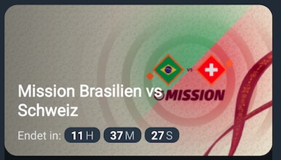 Live-Freebet wartet bei Betano zu Brasilien - Schweiz