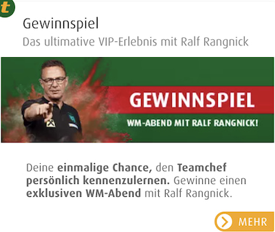 Tipp3 verlost einen exklusiven WM Abend mit Ralf Rangnick