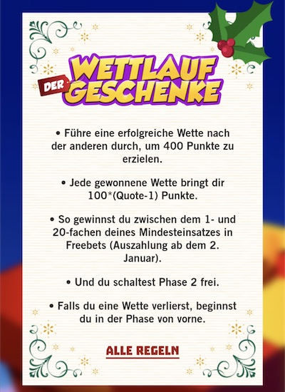 Winamax Wettlauf der Geschenke