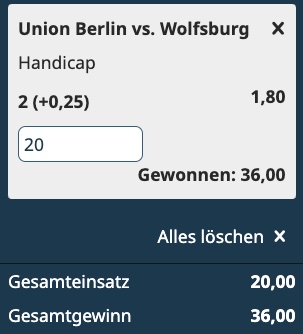 Unser Wettschein bei Chillybets zum DFB-Pokal Achtelfinale Union Berlin vs. Wolfsburg
