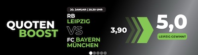 Quote 5.0 auf Sieg Leipzig gegen Bayern bei Happybet!