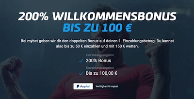 200% Mybet Bonus für Neukunden