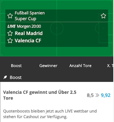 Nutze die erhöhten NEO.bet Quoten für deine Real Madrid - Valencia Wetten