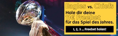 11€ Freebet von Interwetten zum Super Bowl