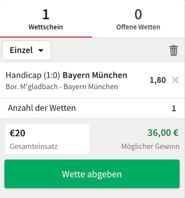 Unser Wett Tipp mit Tipico Quoten zu Gladbach - Bayern