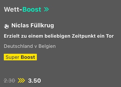 Bet365 mit Superboost zu Deutschland - Belgien