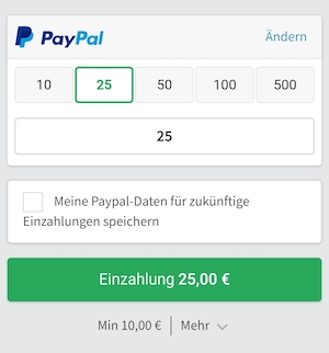 Tipico Einzahlung via Paypal