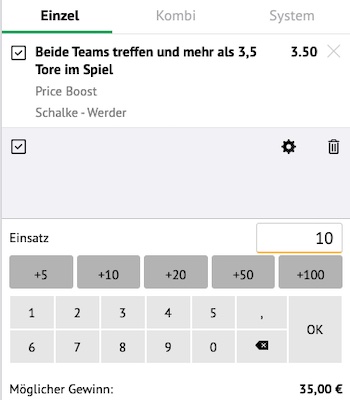 Erhöhte Schalke Bremen Quoten bei ODDSET