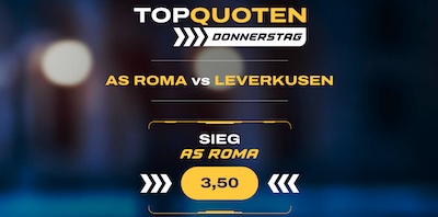 Quote 3.50 auf AS Roma vs. Leverkusen beim Admiral Topquoten Donnerstag