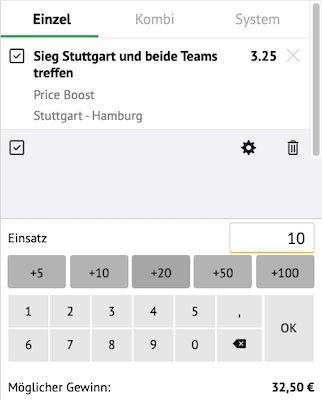  Stuttgart HSV Wetten mit erhöhten ODDSET Quoten