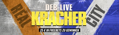 25€ Live-Freebet zu Real Madrid - Man City sichern - nur bei Winamax