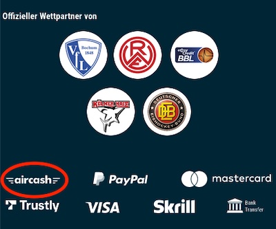 Aircash ab sofort bei sportwetten.de verfügbar