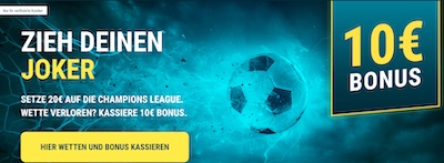 10€ Bonus bei verlorener CL-Wette bei sportwetten.de