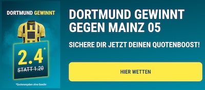 100% Boost von sportwetten.de auf Sieg BVB