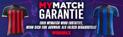 20€ Cashback wenn deine MyMatch Wette auf AC vs. Inter schief geht