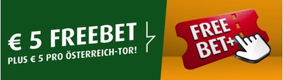 5€ Freebet für jedes Tor von Österreich