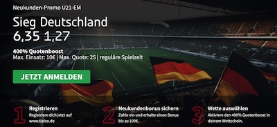 U21 EM: Tipico Quotenboost zu Deutschland-Israel