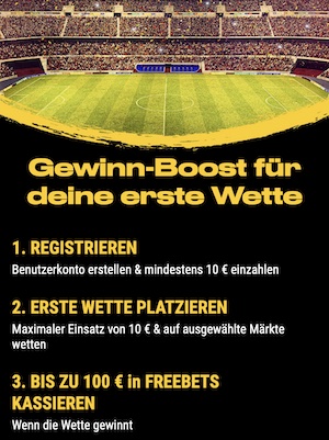 Gewinn-Boost für deine 1. Wette bei Bwin