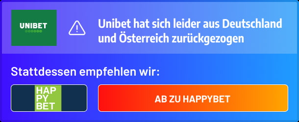 Wir empfehlen Happybet statt Unibet