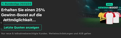 25% Boost von Bet365 für deine Bundesliga Meister Wette