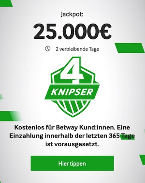 4 Knipser Aktion von Betway