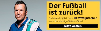 Code BuLi23 bringt dir 11€ gratis von Interwetten