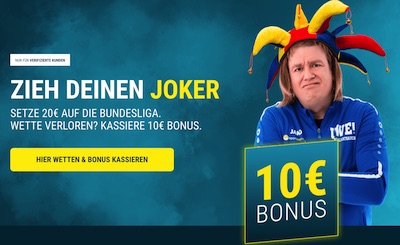 Zieh den Joker! 10€ Bundesliga Freebet bei sportwetten.de