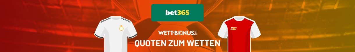 Wetten und Quoten von Bet365 zu Real Madrid vs. Union Berlin