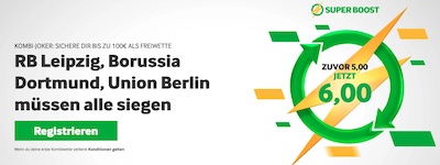 Betway Superboost bringt Quote 6.0 für Siege von BVB, RBL und FCU