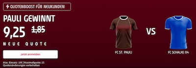 Nutze erhöhte Tipico Quoten für deine Pauli - Schalke Wetten!