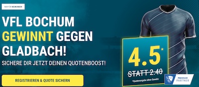 Sportwetten.de erhöhte Quoten zu Bochum vs. Gladbach