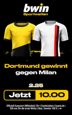 Bwin pusht die Quoten zu Dortmund - AC Mailand