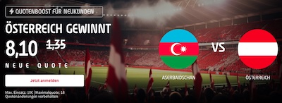 500% bessere Quote von Tipico auf Österreich Sieg vs. Aserbaidschan