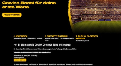 bwin gewinn boost auf deine erste wette erhöht die fc barcelona fc porto quote