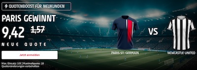 500% Boost von Tipico auf Sieg PSG vs. Newcastle
